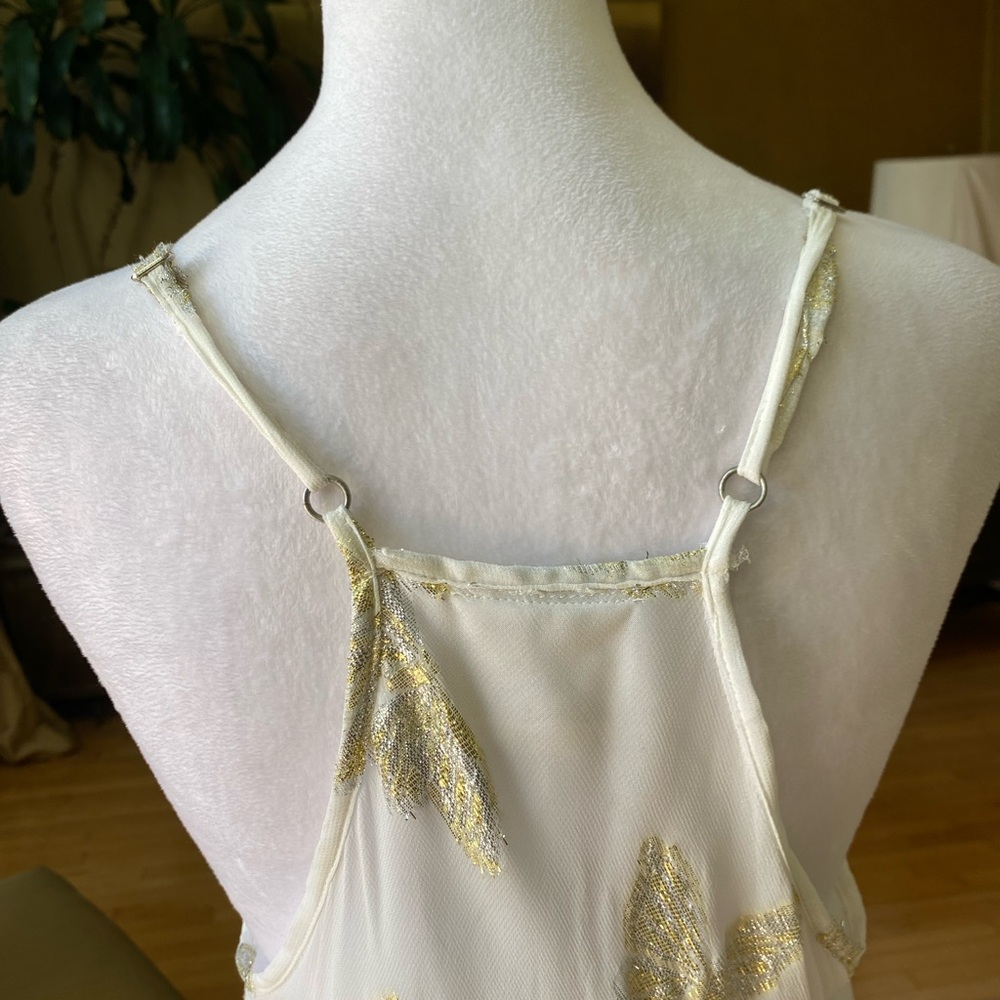 Muche + Muchette White Gold Butterfly Slip Dress Midi Chiffon Fairycore one size - Picture 7 of 16